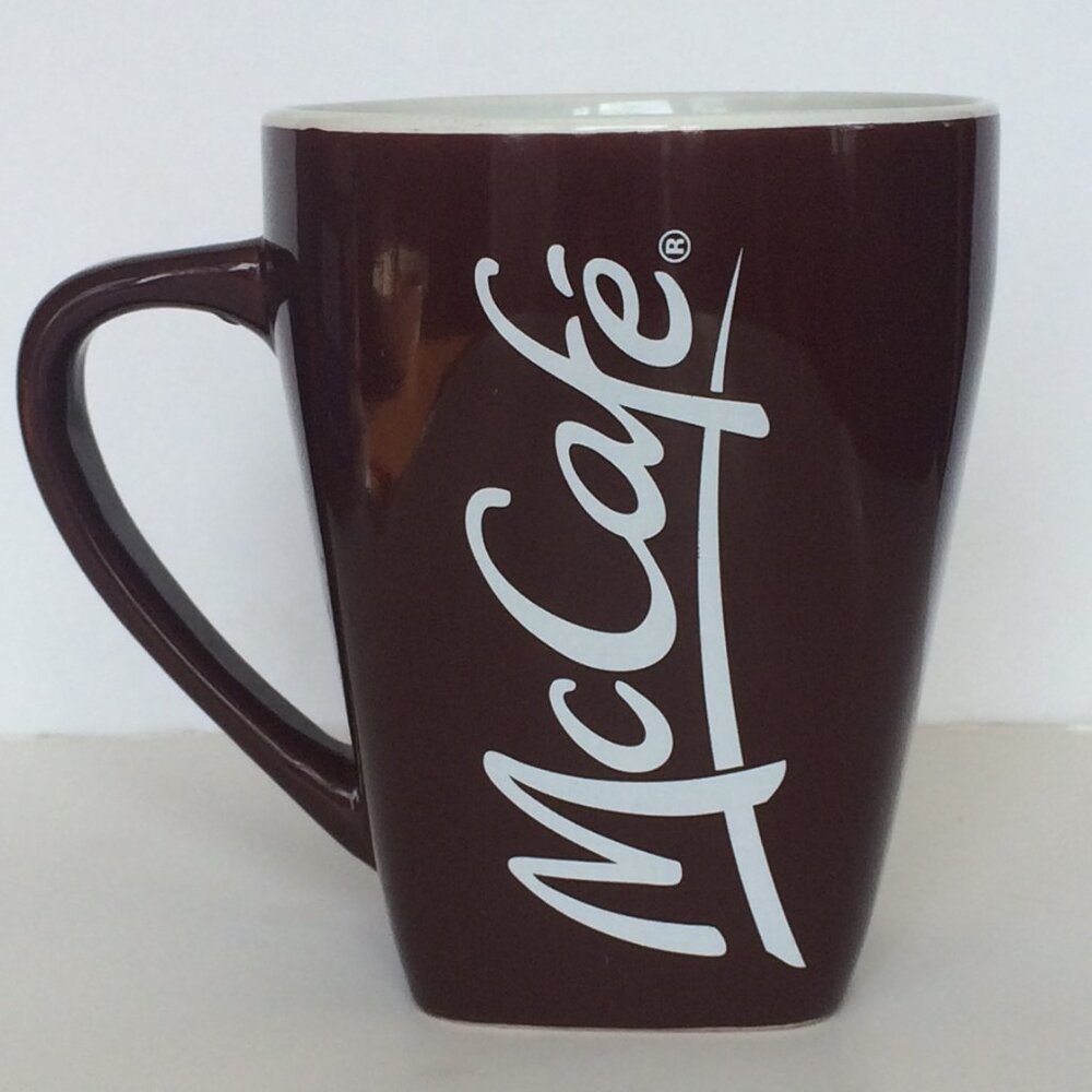 McCafé McDonalds Coffee Mug Brown White Lettering Ceramic
